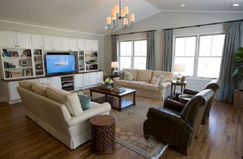 Farmhouse Kitchen and Living Room Interior Design